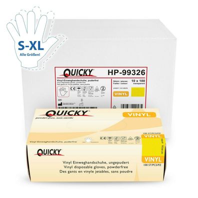 100 -1000 Stück VINYL Einmalhandschuhe Handschuhe | S-XL puderfrei latexfrei