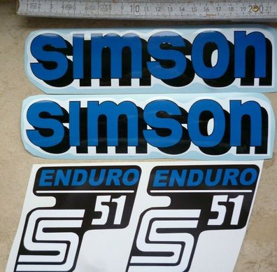 S51 ENDURO, blau Aufklebersatz, DDR, Oldtimer, Ostalgie, Simson