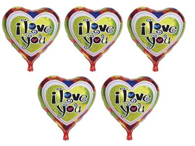 5x Folienballon Herz Heliumballon Luftballon Liebe Valentinstag Geburtstag
