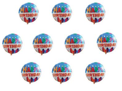 10x Folienballon Happy Birthday Heliumballon Geburtstag Luftballon Kindergeburtstag