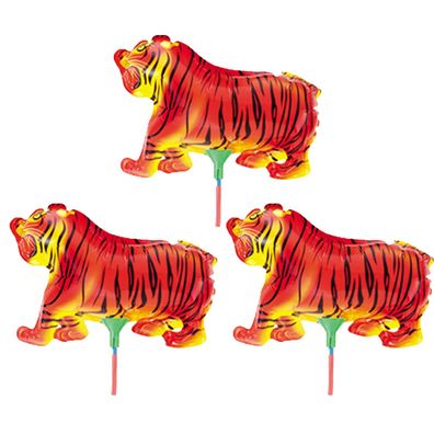 3x Folienballon Tiger Tier Heliumballon Luftballon Ballon Kindergeburtstag