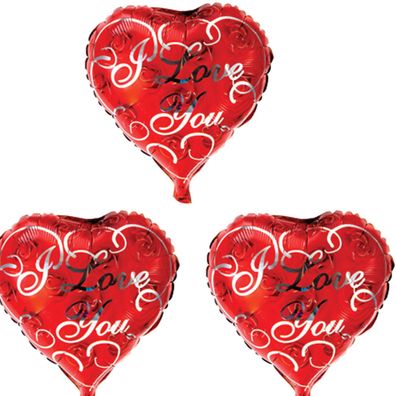 3x Folienballon Herz Liebe Heliumballon Valentinstag Geburtstag Love