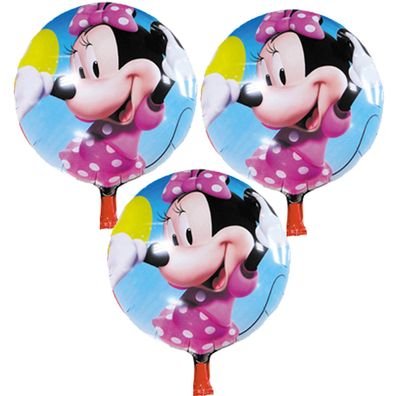 3x Folienballon Minnie Maus Disney Heliumballon Ballon Kindergeburtstag