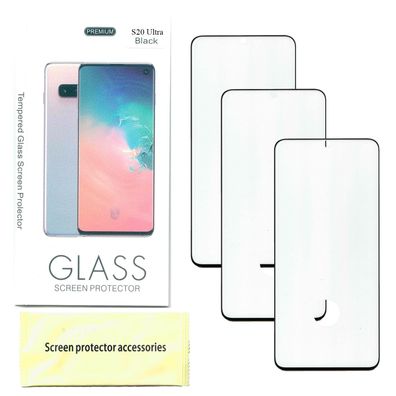 3x Side Glue Schutzglas fur Samsung Galaxy S20 Ultra 5G Displayschutz Tempered ...