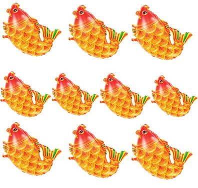 10 X Folienballon Geldfisch Goldfisch Gold Fisch Heliumballon Luftballon Goldfish