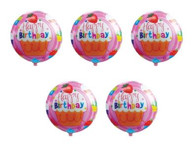 5x Folienballon Happy Birthday Geburtstag Kindergeburtstag Heliumballon