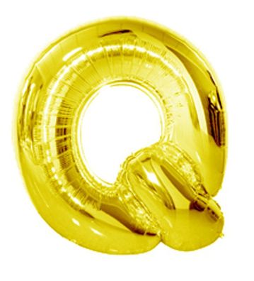 Folienballon Buchstabe Q Luftballon Kindergeburtstag Geburtstag Gold 100x80