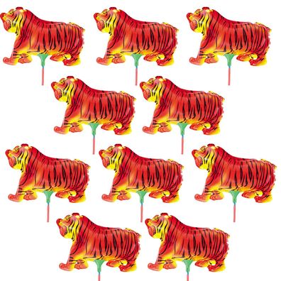 10x Folienballon Tiger Tier Heliumballon Luftballon Ballon Kindergeburtstag