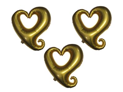 3 X Folienballon Herz Herzchen Heliumballon Valentinestag Geburtstag Hochzeit