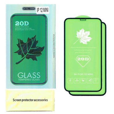2x 20D Displayschutzglas für iPhone 12 Mini tempered glass Schutzglas 9H Schutzfol...