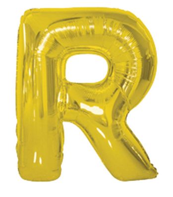 Folienballon Buchstabe R Luftballon Kindergeburtstag Geburtstag Gold 99x99
