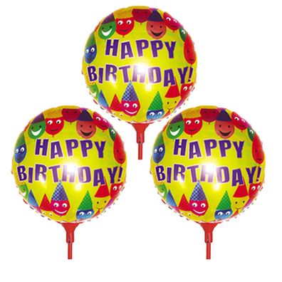 3x Folienballon Happy Birthday Luftballon Heliumballon Geburtstag Kindergeburtstag