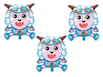 3 X Folienballon Schaf Heliumballon Luftballon Kindergeburtstag Sheep Blau