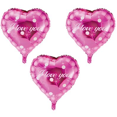 3x Folienballon Herz Heliumballon Liebe Luftballon Love Valentinstag Geburtstag