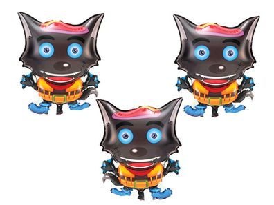 3 X Folienballon Wolf Heliumballon Luftballon Kindergeburtstag Schwarz