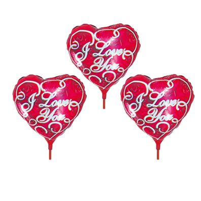3x Folienballon Herz "I LOVE YOU" Heliumballon Luftballon Geburtstag Valentinstag