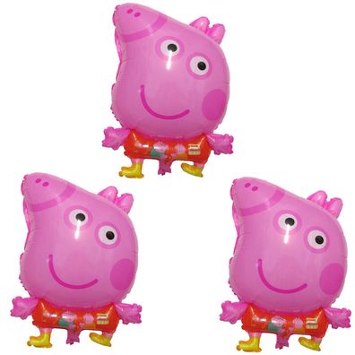 3 x Folienballon Pepa Pig Heliumballon Kinder Geburtstag Kinderparty