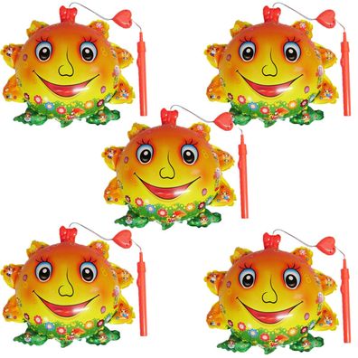 5x Folienballon Sonne Leuchtend Musik Heliumballon Kindergeburtstag