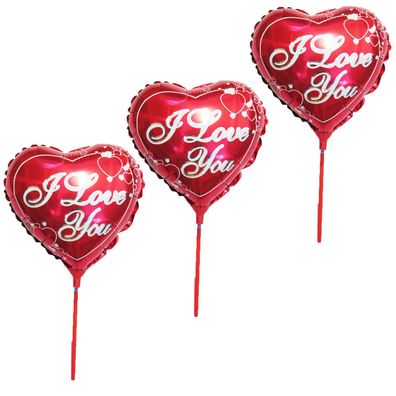 3x Folienballon Herz Liebe Heliumballon Geburtstag Valentinestag Rot