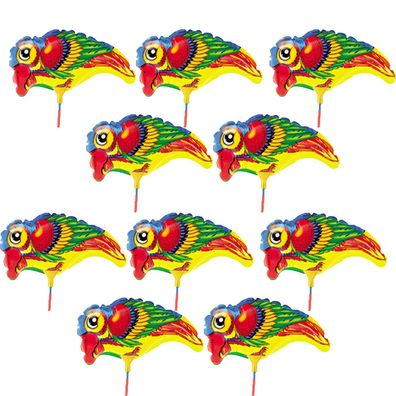 10x Folienballon Papagei Vogel Heliumballon Luftballon Parrot Kindergeburtstag