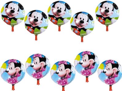 10 X Folienballon Set 2 X Micky Minnie Maus Heliumballon Kindergeburtstag