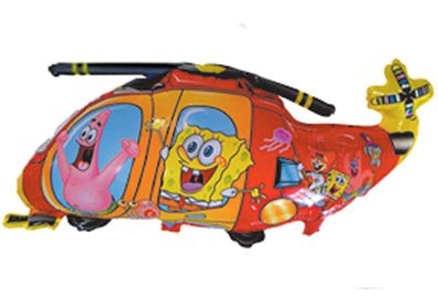 Folienballon Hubschrauber SpongeBob Heliumballon Luftballon Kindergeburtstag