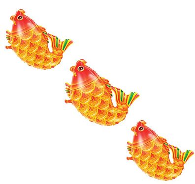 3 X Folienballon Geldfisch Goldfisch Gold Fisch Heliumballon Luftballon Goldfish