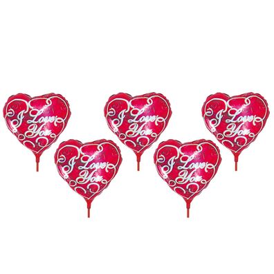 5x Folienballon Herz "I LOVE YOU" Heliumballon Luftballon Geburtstag Valentinstag