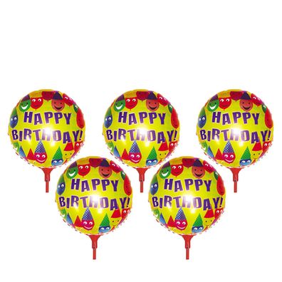 5x Folienballon Happy Birthday Luftballon Heliumballon Geburtstag Kindergeburtstag