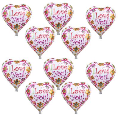 10x Folienballon Herz Love Liebe Heliumballon Valentinstag Geburtstag