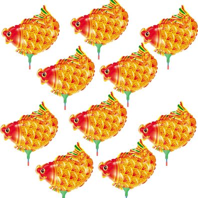 10x Folienballon Geldfisch Fisch Heliumballon Luftballon Goldfisch Geburtstag