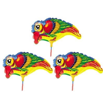3x Folienballon Papagei Vogel Heliumballon Luftballon Parrot Kindergeburtstag