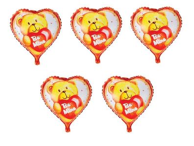 5 X Folienballon Herz Liebe Bärchen Heliumballon Valentinstag Geburtstag
