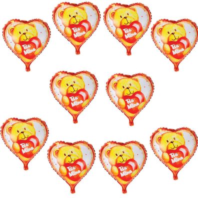 10x Folienballon Herz Liebe Bärchen Heliumballon Valentinstag Geburtstag