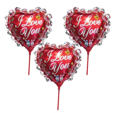 3x Folienballon Herz Heliumballon Liebe Valentinestag "i love you" Luftballon