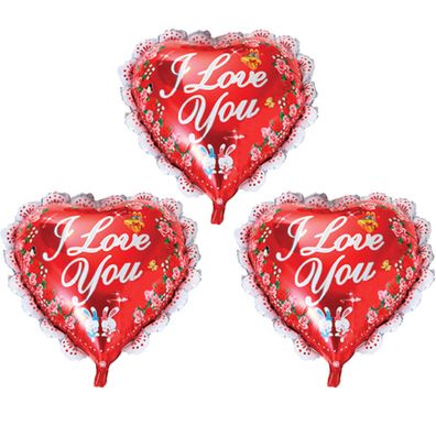 3x Folienballon Herz Liebe Heliumballon Lüftballon Love Valentinstag Geburtstag