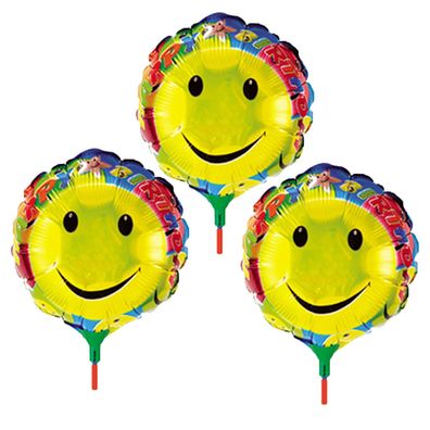 3x Folienballon Smile Heliumballon Luftballon Ballon Kindergeburtstag