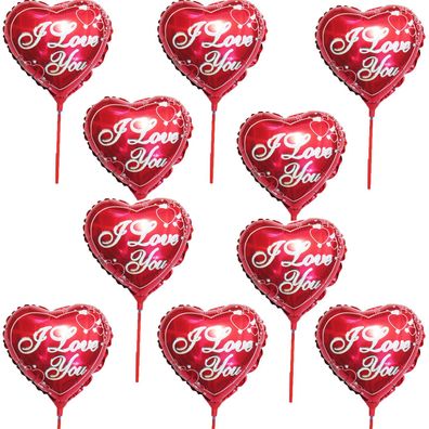 10x Folienballon Herz Liebe Heliumballon Geburtstag Valentinestag Rot