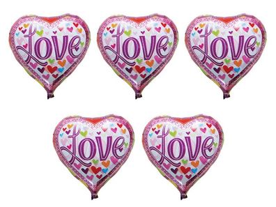 5x Folienballon Herz Liebe Heliumballon Luftballon Valentinstag Geburtstag