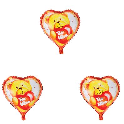 3x Folienballon Herz Liebe Bärchen Heliumballon Valentinstag Geburtstag