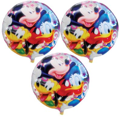 3x Folienballon Micky Maus Disney Heliumballon Luftballon Kindergeburtstag