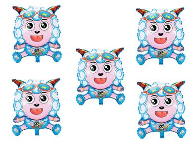 5 X Folienballon Schaf Heliumballon Luftballon Kindergeburtstag Sheep Blau