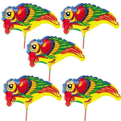 5x Folienballon Papagei Vogel Heliumballon Luftballon Parrot Kindergeburtstag