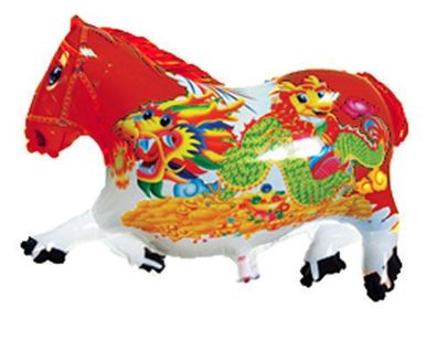 Folienballon Tier Pferd Heliumballon Luftballon Rot Horse Kindergeburtstag