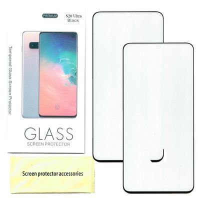 2x Side Glue Schutzglas fur Samsung Galaxy S20 Ultra 5G Displayschutz Tempered ...