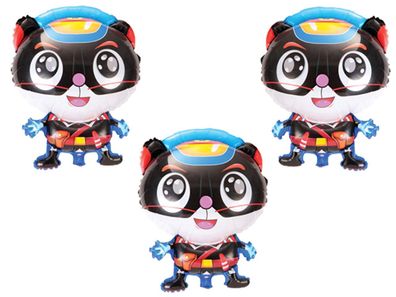 3 X Folienballon Kater Heliumballon Luftballon Kindergeburtstag Ballon Schwarz