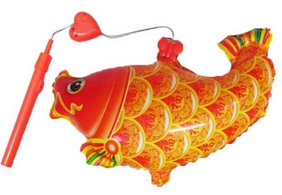 Folienballon Goldfisch Fisch Leuchtend Musik Heliumballon Kindergeburtstag
