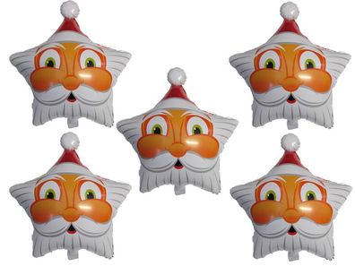 5 x Folienballon Weinachstmann Santa Heliumballon Kinder Weinachten Kinderparty