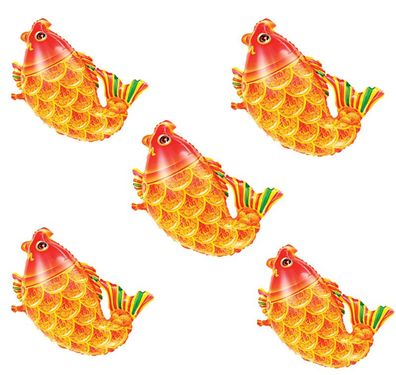 5 X Folienballon Geldfisch Goldfisch Gold Fisch Heliumballon Luftballon Goldfish
