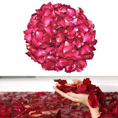 Natürliche, getrocknete Rosenblätter für Bad, Spa und Dusche